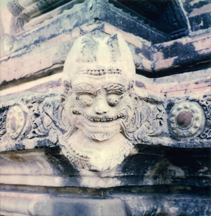 Gargoyle temple Bagan Myanmar Polaroid