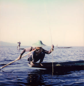 Inle lake fishermens Polaroid photography
