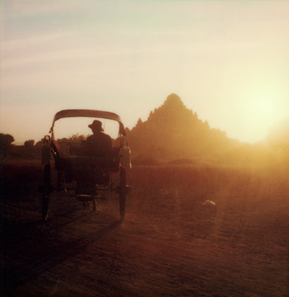 Polaroid impression Bagan Myanmar sunset