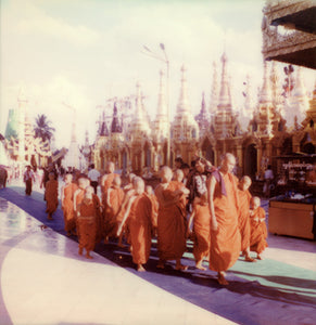 Polaroid monks Yangon Myanmar