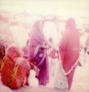 Polaroid India print women Ganges India
